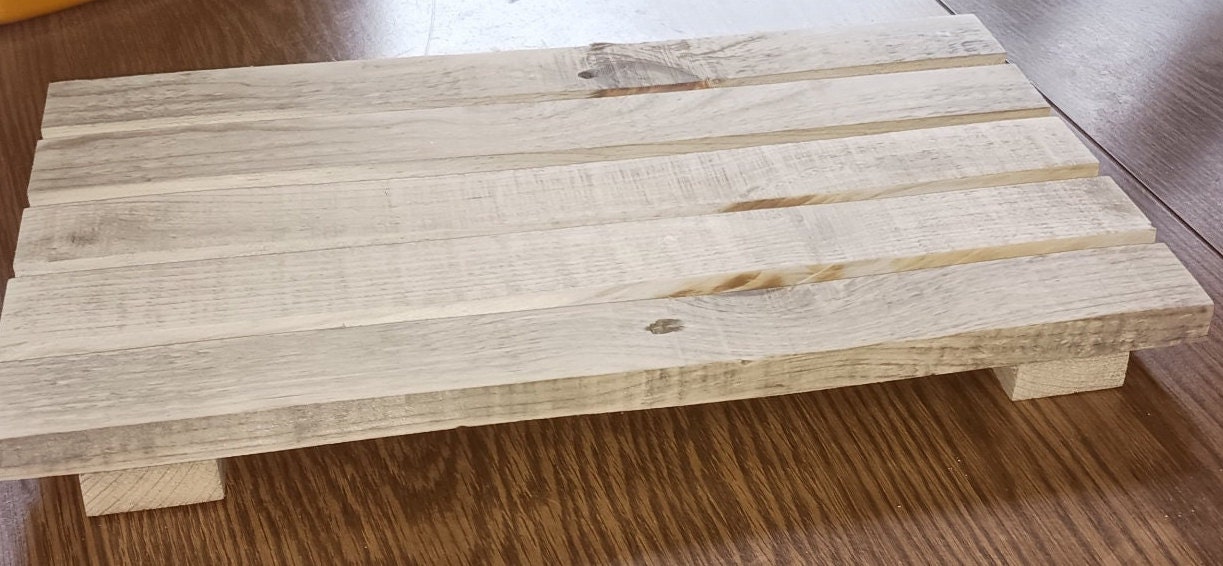 Weathered Reclaimed Pallet Wood Riser, Trivet, Farmhouse Decor, Display ...