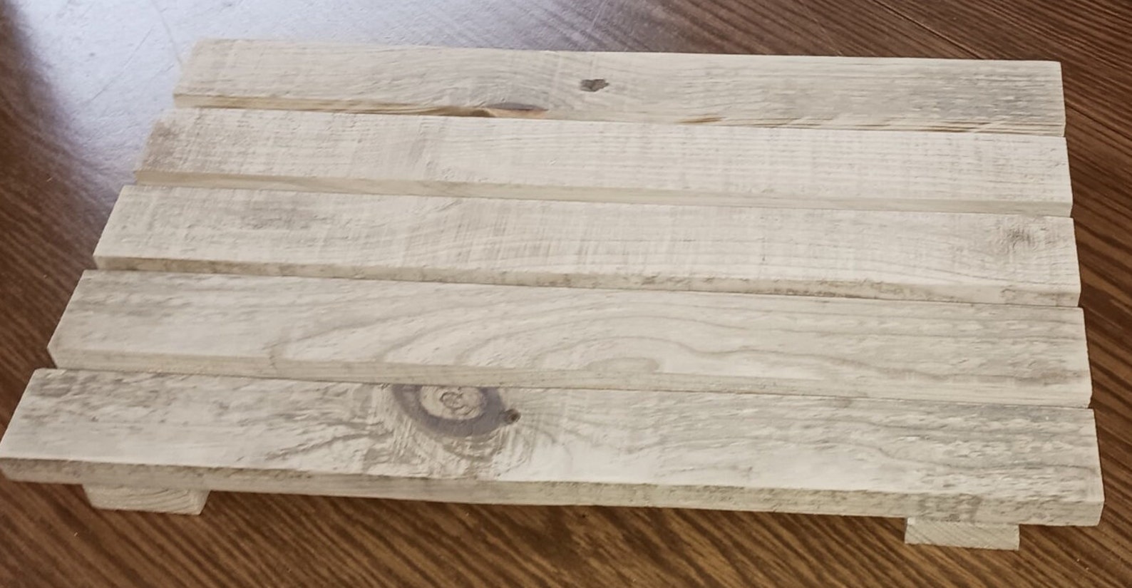 Weathered Reclaimed Pallet Wood Riser, Trivet, Farmhouse Decor, Display ...