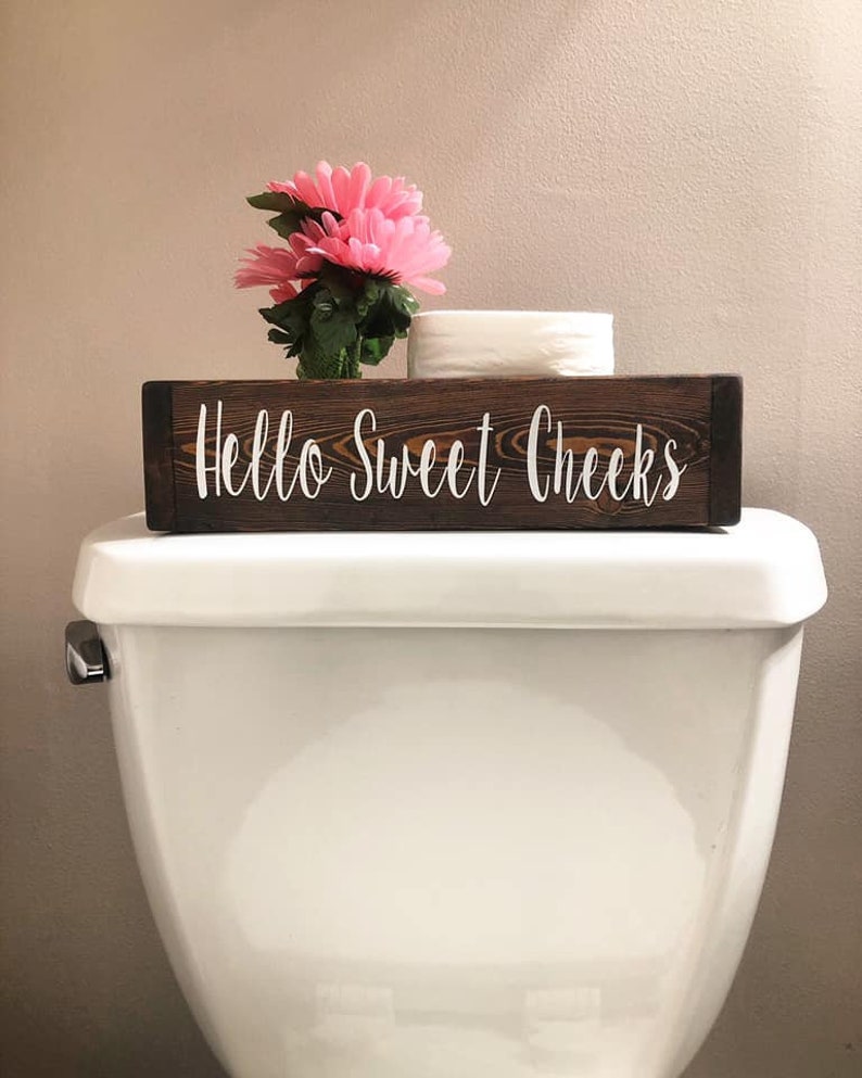 Hello Sweet Cheeks Box Hello Sweet Cheeks Bathroom Decor Etsy