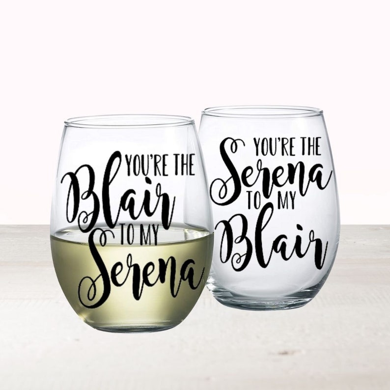 Gossip Girl Inspired Stemless Wine Glass Set Gossip Girl Etsy