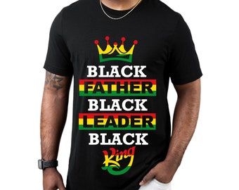 Camiseta Black Father Leader King, camiseta gráfica Dad Crown