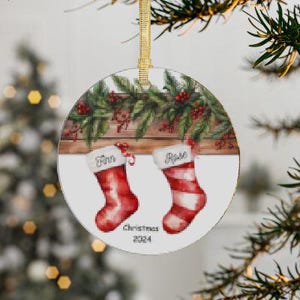 Personalized Family Acrylic Ornaments, Christmas Stockings, Custom Name Decoration, Holiday Gift, Family Tree Ornament