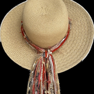 Boho Hat Band: Orange, Tan, Cream, and Gold