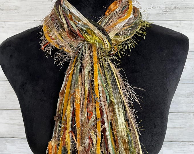 Knotted Boho Scarf: Versatile Lightweight Autumn Hues - Etsy