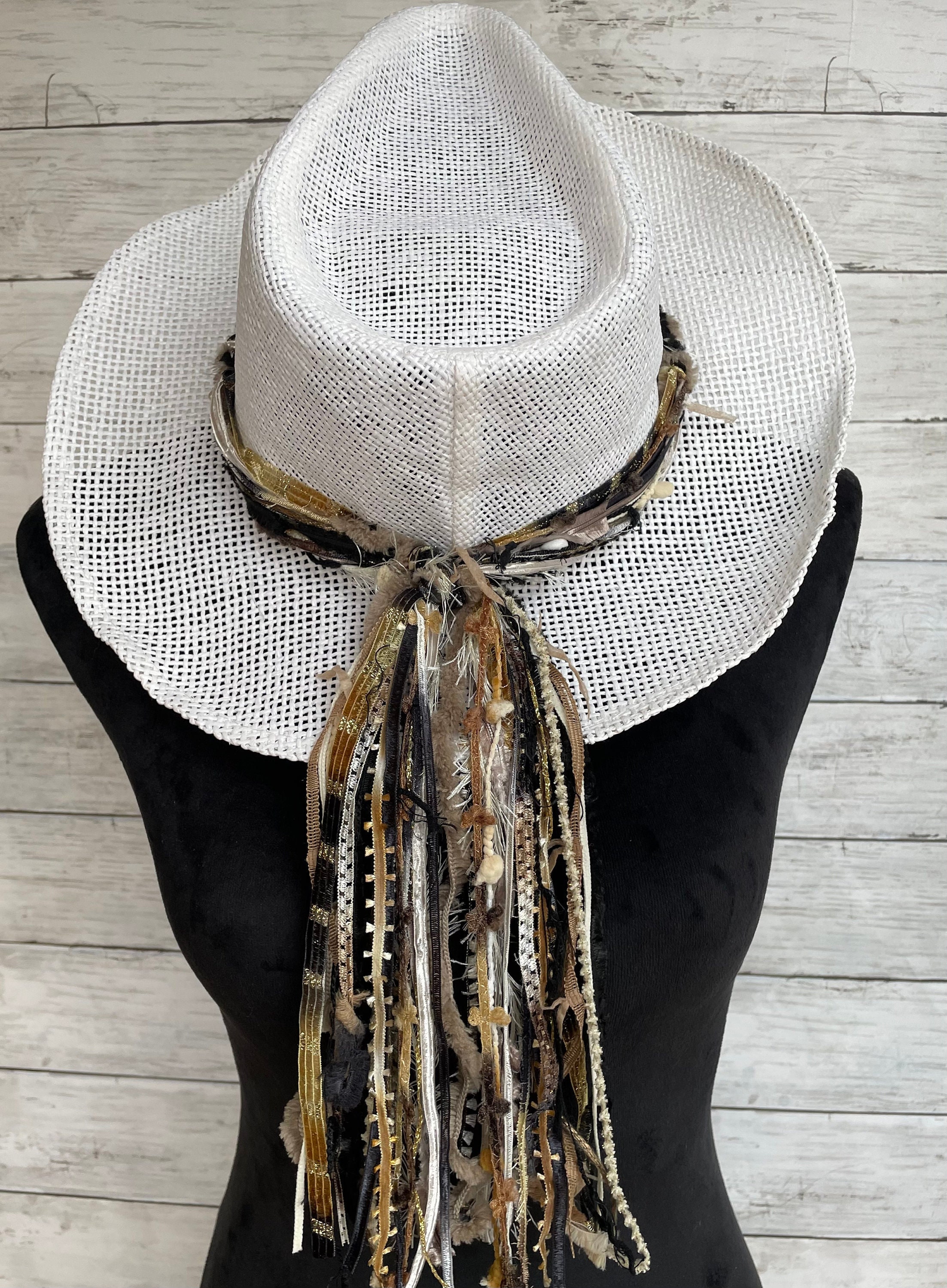 Chic Straw Hat with Feather Band Feather Hat Band for Cowboy Hats, Fedoras, or Felt – 100  main image 2