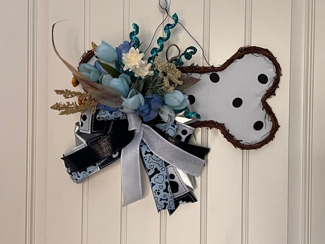 Dog Bone Door Hanger Bow Bow Door Hanger Dog Mom Door Hanger Etsy
