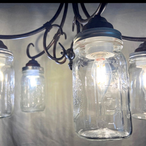 Mason jar chandelier