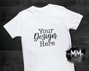 etsy shirt mockup t Etsy Short T  Shirt White Display Mockup Flat Shirt  White Lay