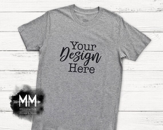 Gray T-Shirt Mockup Gray Shirt Flat Lay Display Short