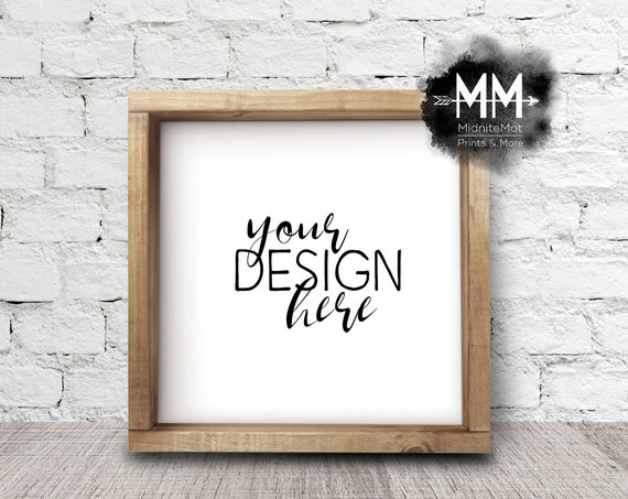 Frame Mockup Square Wood Box Frame Frame Mockup Styled
