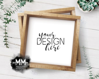 Styled Frame Mockup, Wood Frame Mockup, Styled Stock Photography, Blank Frame Stock Photo, Box Frame Mockup Add Your Design Digital Download