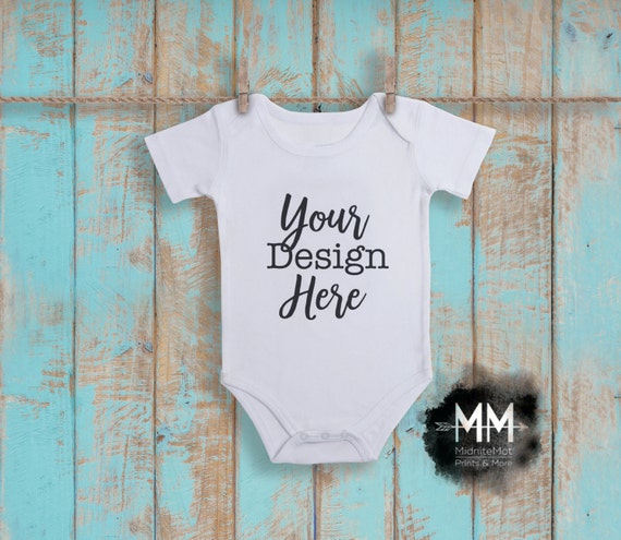 Free White Short Sleeve Bodysuit Hanging Blank Baby Bodysuit Mockup Psd Amazing 3d Wall Logo Mockup Template Free Download