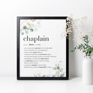 Custom Chaplain Gift, Army Chaplain Appreciation Gift, Gift for Chaplain Wall Art, Hospice Chaplain Thank You, Spiritual Chaplain Retirement