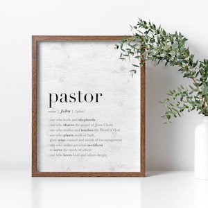 Pastor Geschenkidee, personalisierte Pastor Definition druckbarer DIGITALER DOWNLOAD, Wohnkultur, Kirchenführer Geschenk, Jugendpastor Geschenkidee Miniser