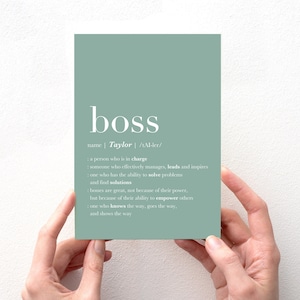 Cartão de Aposentadoria Personalizado para Chefe, Presente de Dia do Chefe para Homens, Agradecimento à Chefe, Obrigado ao Gerente, Cartão de Definição de Chefe, Presente de Chefe para Ela