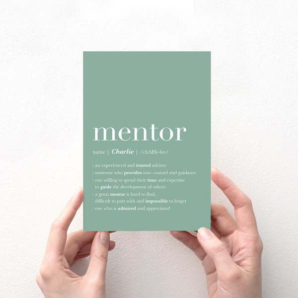 Carte de remerciement de mentor personnalisée, cadeau de mentor pour les femmes, carte de remerciement de patron, cadeaux de leadership, cadeau personnalisé pour l’impression de carte de retraite de patron