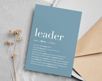 Boss Thank You Card, Thank You Card for Boss, Leader Appreciation Card ...