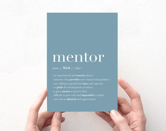 Custom Mentor Thank You Card, PRINTABLE, Mentor Gift for Women, Thank you Boss Card, Leadership Gifts, Personalized Gift for Boss Retirement