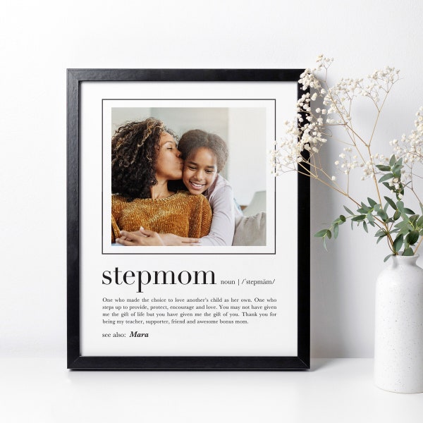 Personalized Stepmom Gift, Mothers Day Gift for Stepmom, Custom Step Mom Picture Frame, Stepmom Gift from Daughter, Thank You Mom, Bonus Mom