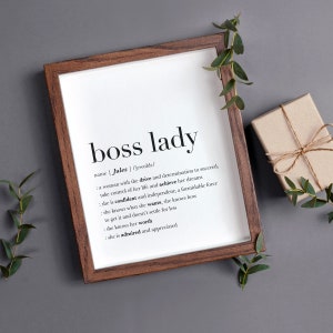 Boss Lady Personalized Gift, PRINTABLE Gift for Boss Lady, Boss Gift for Woman, Girl Boss Definition, Inspirational Best Boss Gift Digital