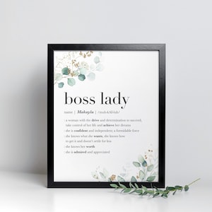 Boss Lady DRUCKBARE Geschenke, personalisierte Boss Geschenke für Frauen, Girl Boss, Best Boss Geschenk, Boss Day Geschenk Frauen, Führung Zitate, Mentor Geschenk