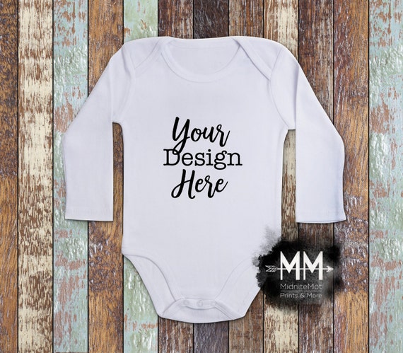 White Long Sleeve Bodysuit Mockup White Bodysuit Display Blank