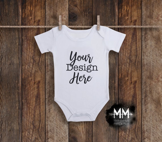 White Baby Bodysuit Mockup Blank Bodysuit Display Apparel Mockup