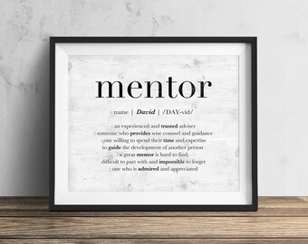 Personalized Gift For Mentor Thank You Print Sign Custom Men Appreciation Retirement Boss Teacher