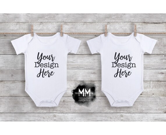 Bodysuit Mockup For Twins Blank White Bodysuit Display Apparel