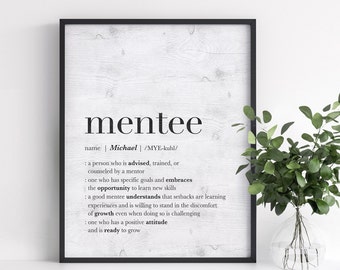 Personalized Mentee FRAMED Gift, Thank You Gift for Mentee, Mentee Gift for Women, Thank You Gifts for Men, Gift from Mentor to Mentee Gift