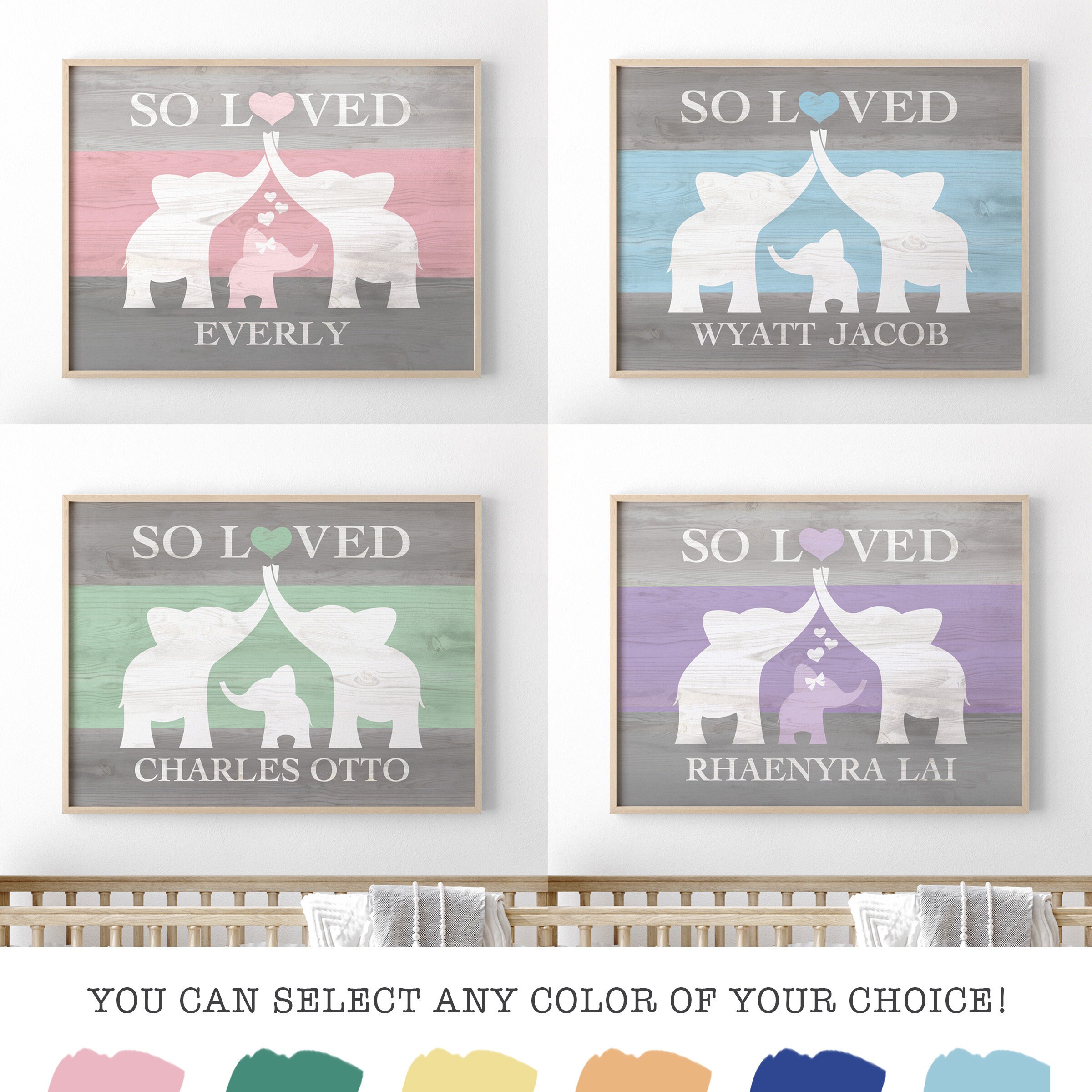 Pink Elephant Nursery Decor Custom Nursery Name Sign Girl Etsy