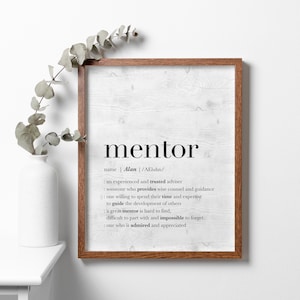 Personalized Gift for Mentor, PRINTABLE Thank You Mentor Sign, Custom Mentor Gift for Men, Mentor Appreciation, Retirement Gift for Her Boss
