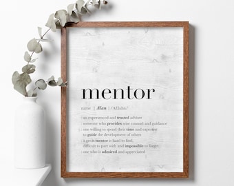 Personalized Gift for Mentor, PRINTABLE Thank You Mentor Sign, Custom Mentor Gift for Men, Mentor Appreciation, Retirement Gift for Her Boss