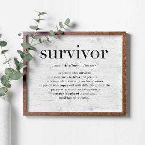 INGELIJSTE gepersonaliseerde vriend cadeau, aangepaste naam teken, motiverende citaat kunst aan de muur, kanker overlevende cadeau, meisje baas cadeau, overlevende kanker print