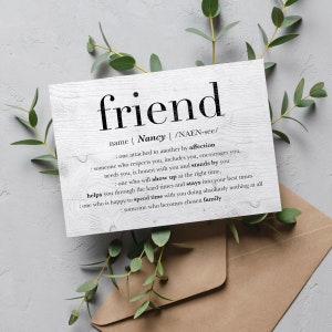 Personalized Best Friend Birthday Card, PRINTABLE Friendship Card ...