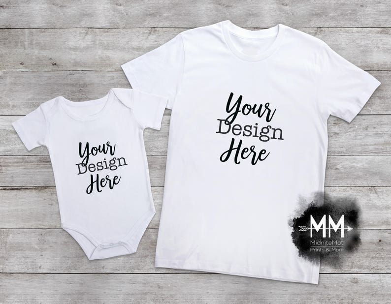 AbbinamentoEtsy Bodysuit Mockup Shirt E Baby T Bianca OZiwXuTPk