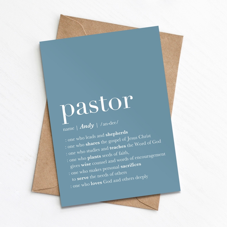 Pastor Appreciation Card Custom Pastor Appreciation Gift Etsy