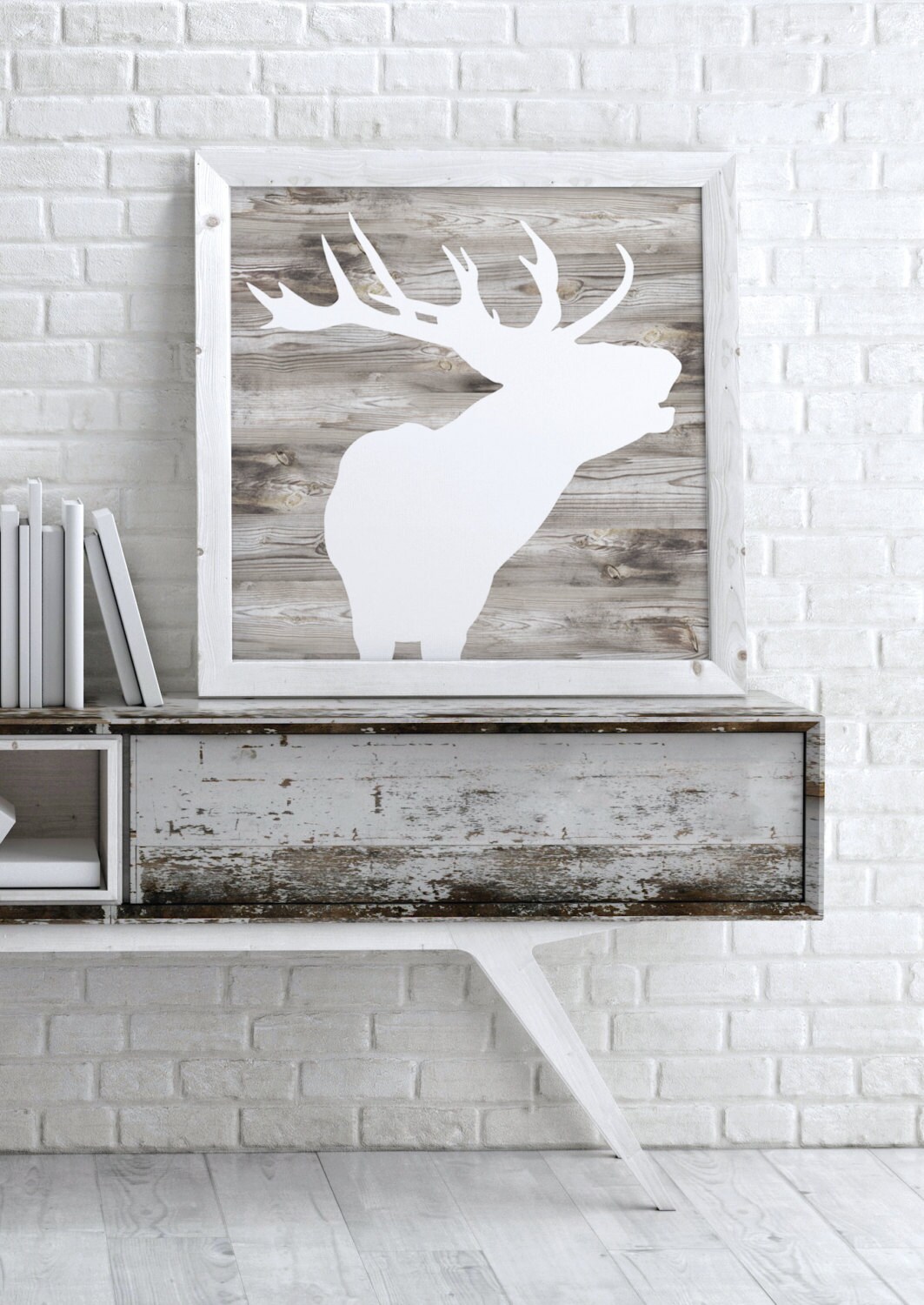 Impresión de asta de ciervo pared de la galería rústica | Etsy