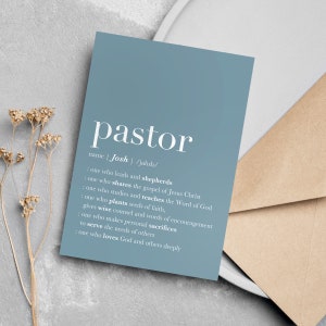 Biglietto di ringraziamento per il pastore, regalo di ringraziamento personalizzato per il pastore, idea regalo per il pastore, regalo per il pastore dei giovani in pensione, leadership della chiesa