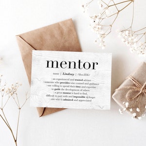 Benutzerdefinierte Mentor Dankeskarte, DIGITALER DOWNLOAD, personalisierte Mentor Karte, Geschenk für Chef, benutzerdefiniertes Mentor Geschenk für Frauen, Mentor Wertschätzung