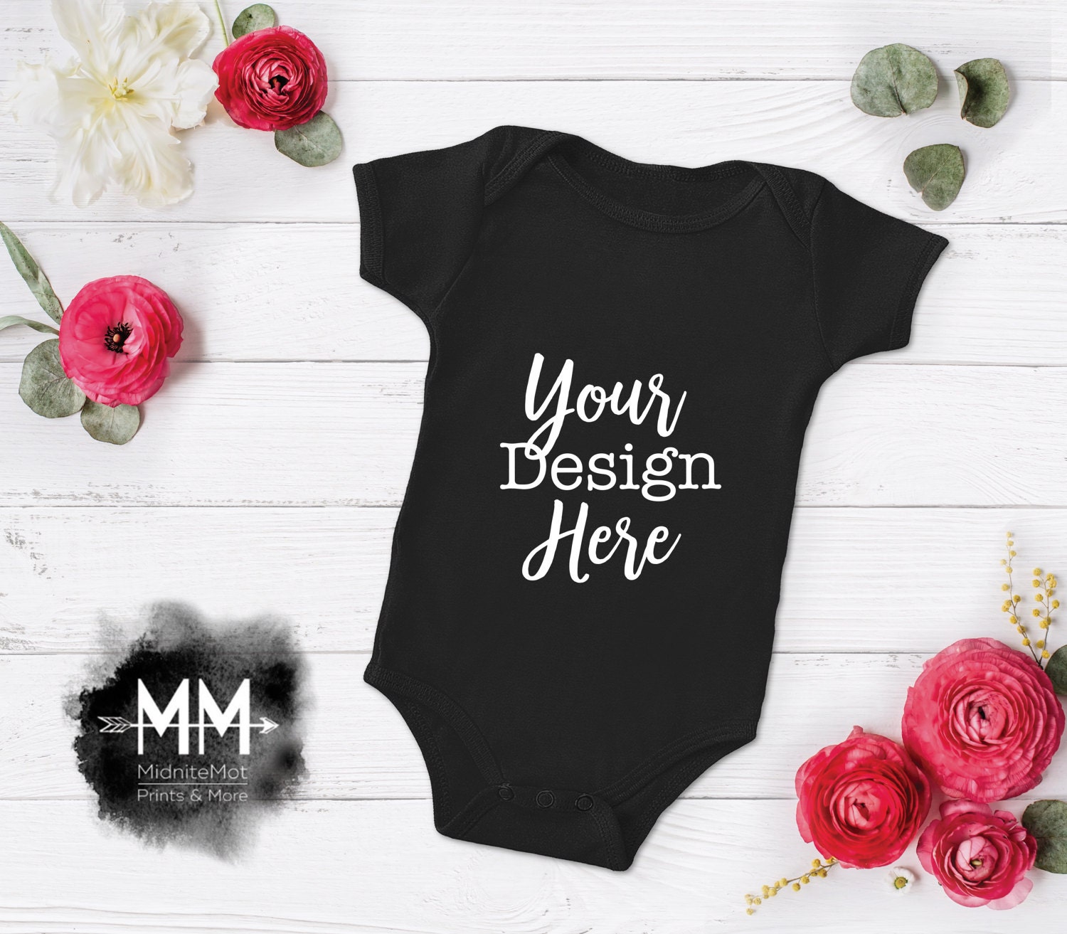 Download Baby Bodysuit Mockup Blank Bodysuit Display Black Baby | Etsy