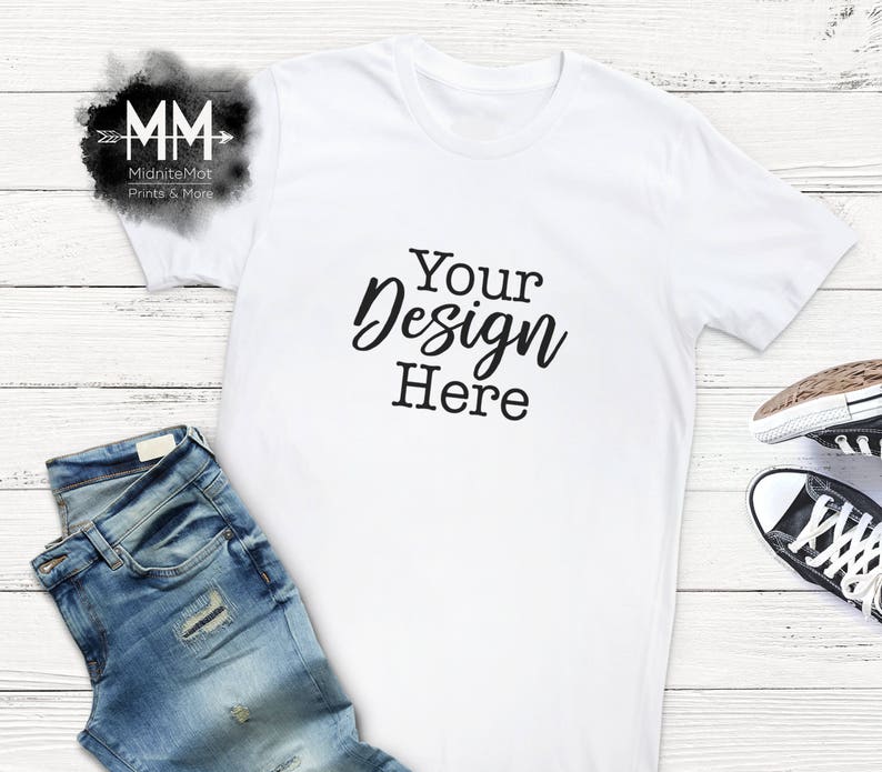 Download White T-Shirt Mockup White Shirt Flat Lay Display Short | Etsy