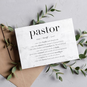 Benutzerdefinierte Pastor Wertschätzung Karte, DIGITAL DOWNLOAD, Pastor Dankeschön Geschenk, personalisierte Pastor Karte, Jugendpastor Ruhestand druckbares Geschenk