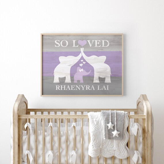 Purple Elephant Nursery Decor Custom Baby Shower Sign Purple Etsy
