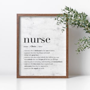 Personalized Gifts for Nurse, FRAMED Nurse Sign, Nurse Appreciation Gifts, Thank You Nurse, Nurse Retirement Leaving Gift, Nurse Definition Woodgrain_Vertical