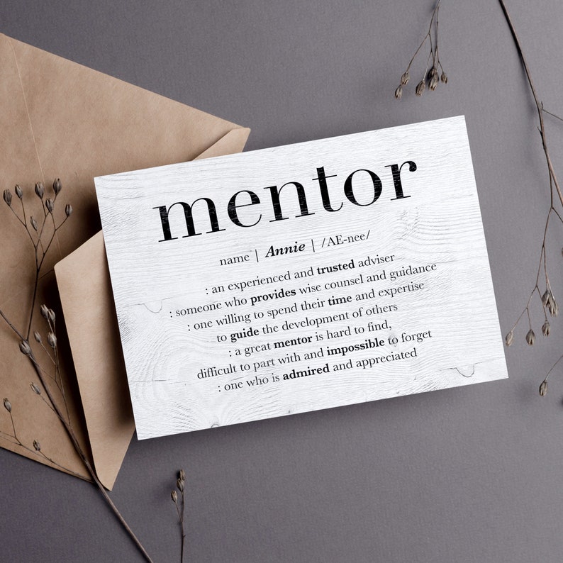 Personalized Mentor Card, Gift for Boss, Custom Mentor Thank You Card, Custom Mentor Gift for Women, Mentor Appreciation, Retirement Card image 1