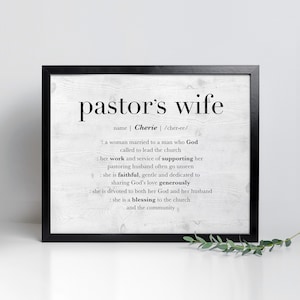 FRAMED Pastors Wife Gift, Pastor Wife Appreciation Gift, Church Leader Gift, Personalized Pastor Sign For Home, Christian Gift, Faith Gift
