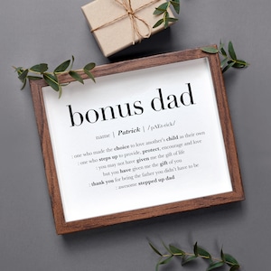 Custom Fathers Day Gift, Step Dad Fathers Day Gift, Bonus Dad Gift Personalized, Stepdad Birthday Gift for Him Bonus Dad Printable Gift Idea
