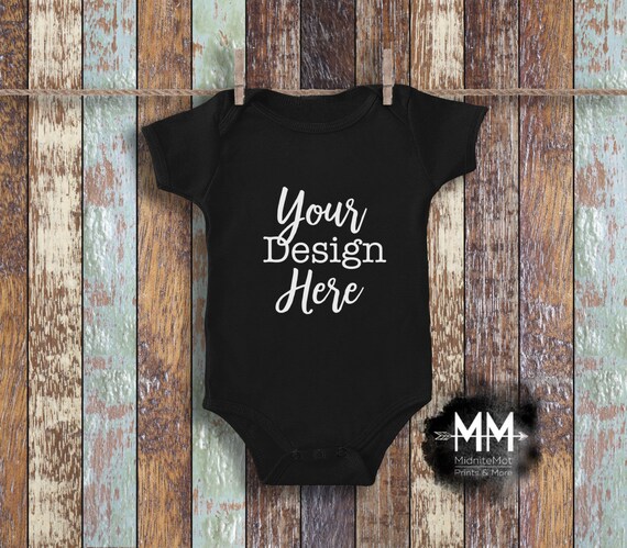 Blank Baby Bodysuit Mockup Black Bodysuit Display Apparel Etsy