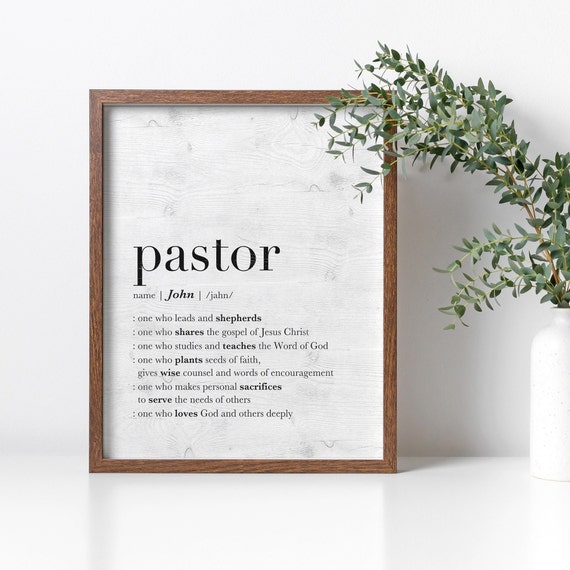 Pastor Gift Ideas, Pastor Definition Print, FRAMED Decor, Preacher